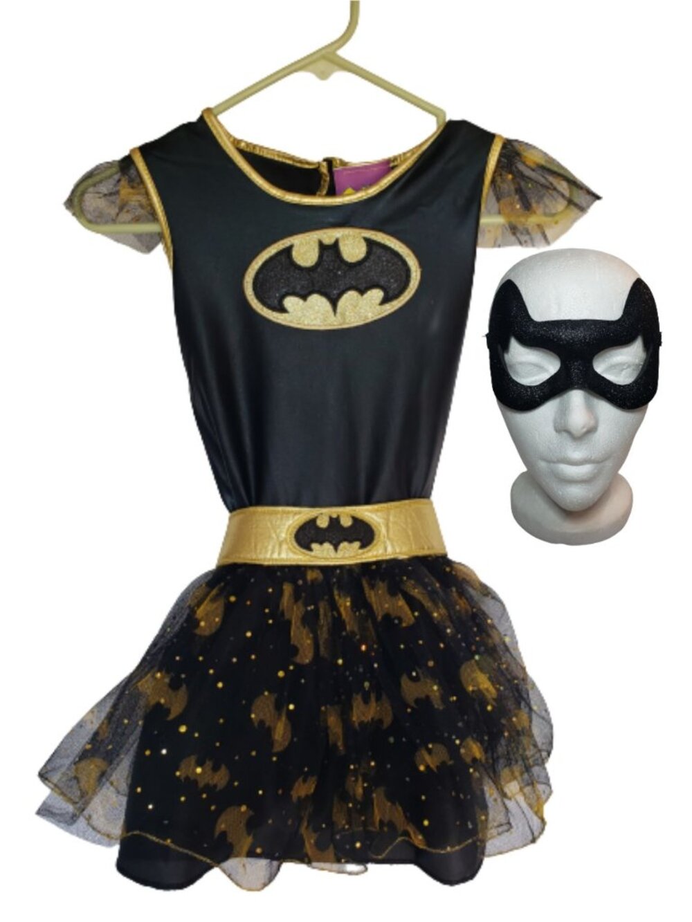 Girls Batgirl Costume M Halloween Complete Superhero Outfit Tulle Skirt Cosplay